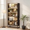 MAYEERTY 70.8" Bookcase with Lights, Large Bookshelf Organizer with 5-Tier Storage Shelves - 2 of 4