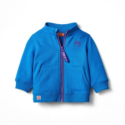 Baby Adaptive Brick Embroidered Track Zip-Up Sweatshirt - LEGO® Collection x Target Blue Newborn