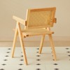 Vatros Rattan Dining Chairs Set of 2 Wooden Dining Chairs with Arms - 4 of 4