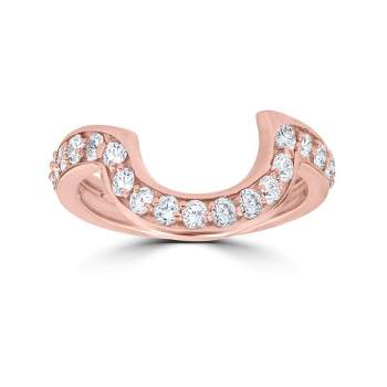 Pompeii3 1/2 cttw 14k Rose Gold Diamond Curved Contour Band For Forever Us 2 Stone Ring
