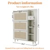 TiramisuBest 47.2" Rattan Shoe Storage Organizer: 2 Flip Drawers, 1 Storage Drawer & Bench, Ideal for Entryway and Hallway, Light Brown - 4 of 4