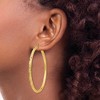 Black Bow Jewelry 3mm x 55mm 14k Yellow Gold Textured Round Hoop Earrings - 3 of 4