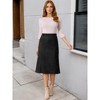 INSPIRE CHIC Women's Faux Suede Elastic High Waist A-line With Pockets Midi Skirt - 2 of 4