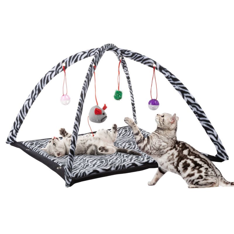 Pet Adobe Cat Activity Center - Interactive Play Area With Hanging Toys for Cats and Kittens, 2 of 6