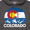Men's - Instant Message - Retro Colorado Flag Mountains Graphic Fleece Pullover Hoodie - 2 of 4