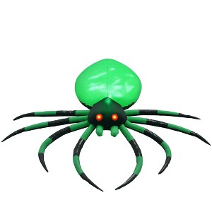 HOMCOM Inflatable Crawling Spider, Halloween Outdoor LED Lighted Yard Decoration, Waterproof - 1 of 4