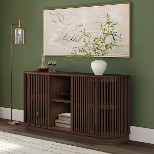 Plank+Beam Contour Solid Wood Sideboard with 2 Doors, 59" TV Stand for Living Room - 1 of 4
