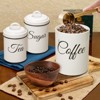 Kitchen Canisters Set, 3 Pcs Vintage Food Storage Containers with Airtight Lids - Farmhouse Coffee Tea Sugar Jars for Countertop - 4 of 4