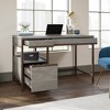 Manhattan Gate Single Ped Desk Mystic Oak- Sauder: 3 Drawers, Metal Frame, Home Office - 3 of 4