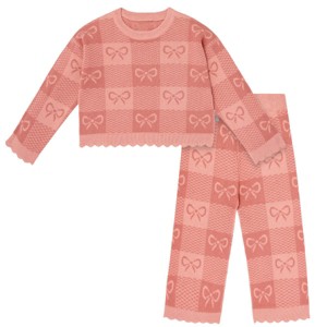Modern Moments by Gerber Baby Girls' 2-Piece Jacquard Sweater Knit Top  and Pant Set - 1 of 4