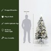 LuxenHome 6Ft Pre-Lit Pine Needle Mixed Fiber Optic Artificial Christmas Tree with Star Topper Green - 4 of 4