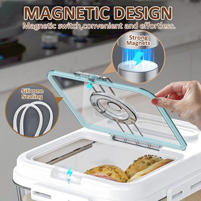 Aeelleea Large Airtight Bread Storage Container with Time Recording Lid, Bread Box for Kitchen Countertop, Bread Keeper Holds Loaf, Toast & Cookies — фото 4