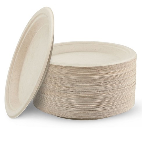 Paper Plates Eco-Friendly Disposable Plate Natural Fibers 9 Inch