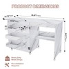 LOVSON 4.1 Folding work table (with lockable wheels), multifunctional craft table, computer table, kitchen storage table with shelves, for apartments - 3 of 4