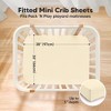 KeaBabies 2pk Soothe Waterproof Fitted Mini Crib Sheets for Girl, Boy, 100% Organic Soft Cotton Pack and Play Sheets - 3 of 4