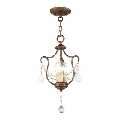 Chesterfield Hand Applied Venetian Golden Bronze Mini Pendant with Crystals
