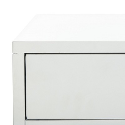 Transitional Gold & White Rectangular Coffee Table with Storage