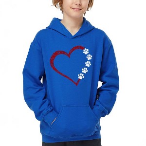 LA Pop Art Meow Heart - Boy's Word Art Hooded Sweatshirt - 1 of 4