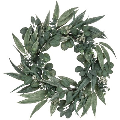 Sullivans Artificial California Eucalyptus Wreath 24"H Green