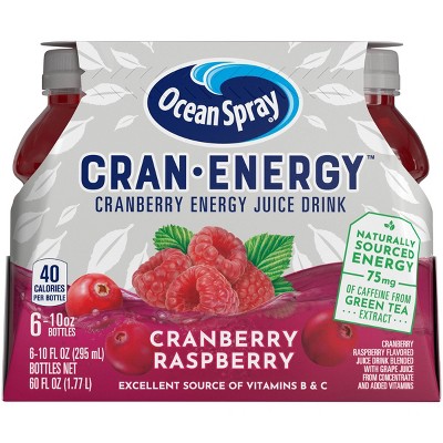 Ocean Spray Cran Energy Cranberry Raspberry Juice Drink - 6pk/10 fl oz Bottles