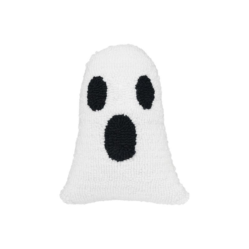 C&F Home 10" x 8" Ghost Shaped Halloween Hooked Throw Pillow, 1 of 7