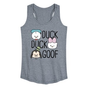 Women's - Disney - Duck Duck Goof Graphic Racerback Tank - 1 of 4