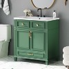 VYNXARIA 30'' Bathroom Vanity with Resin Sink - Solid Wood Frame, Retro Green Design - 2 of 4