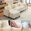 Acekool Oversized L Shaped Sectional Sofa, Modular Chenille 3 Seater Couch with Deep Seat and Ottoman, Comfy Convertible Sofa for Living Room - 3 of 4