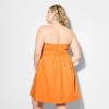 Women's Pintuck Strapless Babydoll Dress - Wild Fable™ Orange - 3 of 3