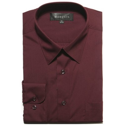 Classic Regular Fit Long Sleeve Point Collar Dress Shirt