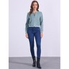INSPIRE CHIC Women's Faux Suede Cropped Stand Collar Zip-Up Bomber Jackets - 4 of 4