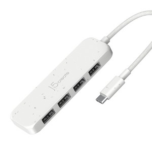 j5create Eco-Friendly USB-C to 4-Port Type-A Gen 2 Hub, JCH341E - 1 of 4