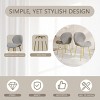 SEVOBAL Dining Chairs Set of 2 Modern Minimalist Teddy Velvet Chairs with Gold Metal Legs and Comfortable Backrest, Gray, 20.4"*15.51"*33.27" - 3 of 4