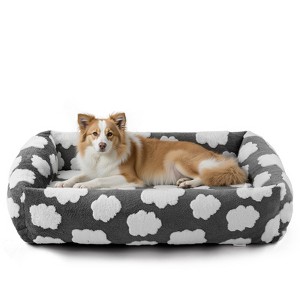 Dog Beds Large Sized Dog - Washable Furry Pet Beds, Rectangle Orthopedic Corduroy Fleece Puppy Beds with Removable Zipper Cover - 1 of 4