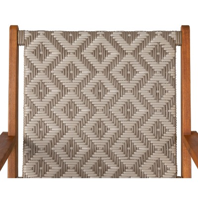 Vega Natural Acacia Diamond-Weave Outdoor Armchair