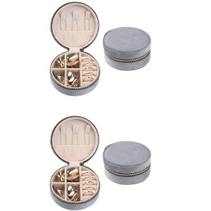 Unique Bargains Travel Gifts Small Portable Plush Velvet Jewelry Display Organizer 2 Pcs - 1 of 4