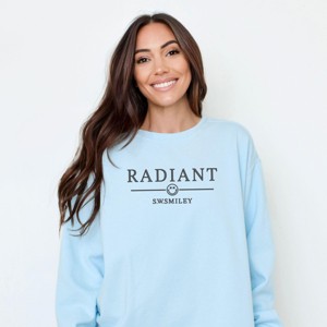 Simply Sage Market S.W.Smiley Embroidered Radiant Smiley Outline Garment Dyed Sweatshirt - 1 of 4