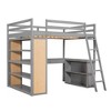 PAGED Simple Metal Loft Bed Bunk Bed with Desk, Twin Size Bed Frame with Storage Shelves, Ladder and Guardrail for Kids, Teens, Adults - 4 of 4