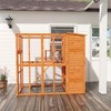 PawHut Outdoor Catio, Cat House Wooden Feral Cat Shelter, Cat Cage with Platforms, Waterproof Asphalt Roof, Ramps - 2 of 4