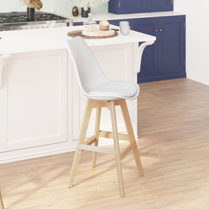 Flash Furniture Dana Set of 2 Commercial Grade Modern Counter Stools with Cushioned Seat and Wooden Frame, 5 of 13