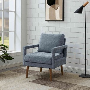 CAVINAS Upholstered Accent Chair with Armrest and Soft Cushion,Modern Chenille Arm Chairs for Bedroom,Reading Room,1PC/2PC - 1 of 4