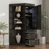 Famapy Rustic Corner Cabinet with Integrated Safe,Steel Money Safe Box with Key Lock,Hidden Security for Home Use,Armed equipment Organizer - 2 of 4