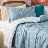 Bedsure | 2/3 Pcs Floral Printed Reversible Sage Green Comforter Set Queen Size Soft Designed Plants Pattern Bedding Set - 4 of 4
