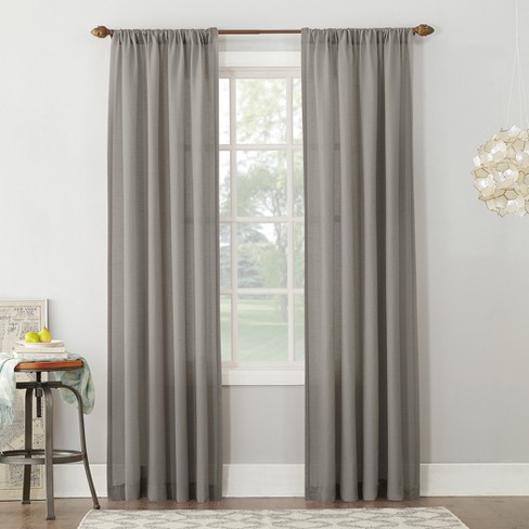 curtain linen sheer textured blend rod pocket panel target curtains