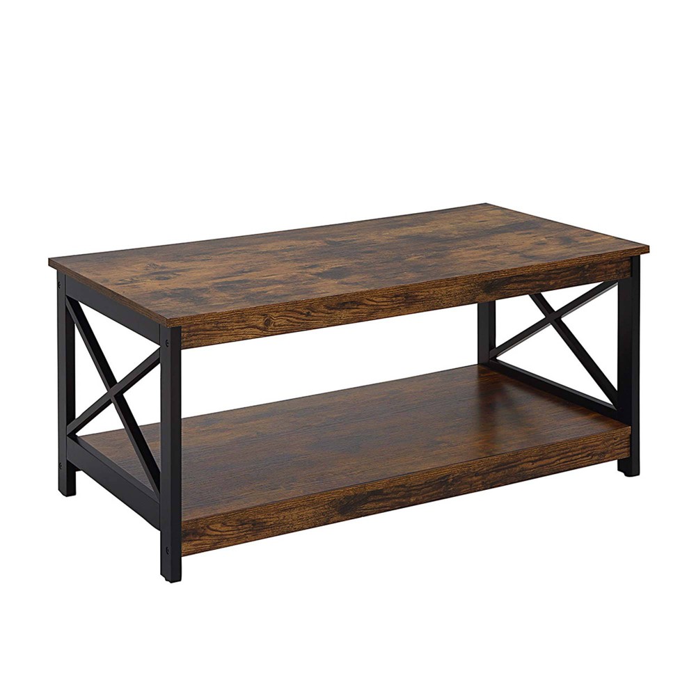 Breighton Home Oxford Coffee Table with Shelf in Barnwood/Black