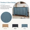 59"W 4-Door Sideboard Storage Cabinet with Adjustable Shelves, Adjustable Foot Pads and Distressed Finish-ModernLuxe - 4 of 4