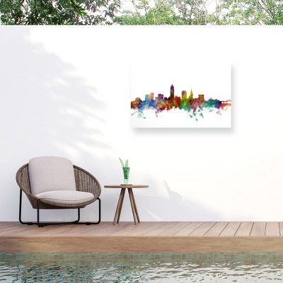 Michael Tompsett Cleveland Ohio Skyline Outdoor Canvas Art