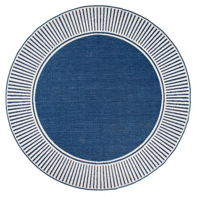 nuLOOM Asha Striped Border Stain Resistant High Traffic Outdoor Area Rug