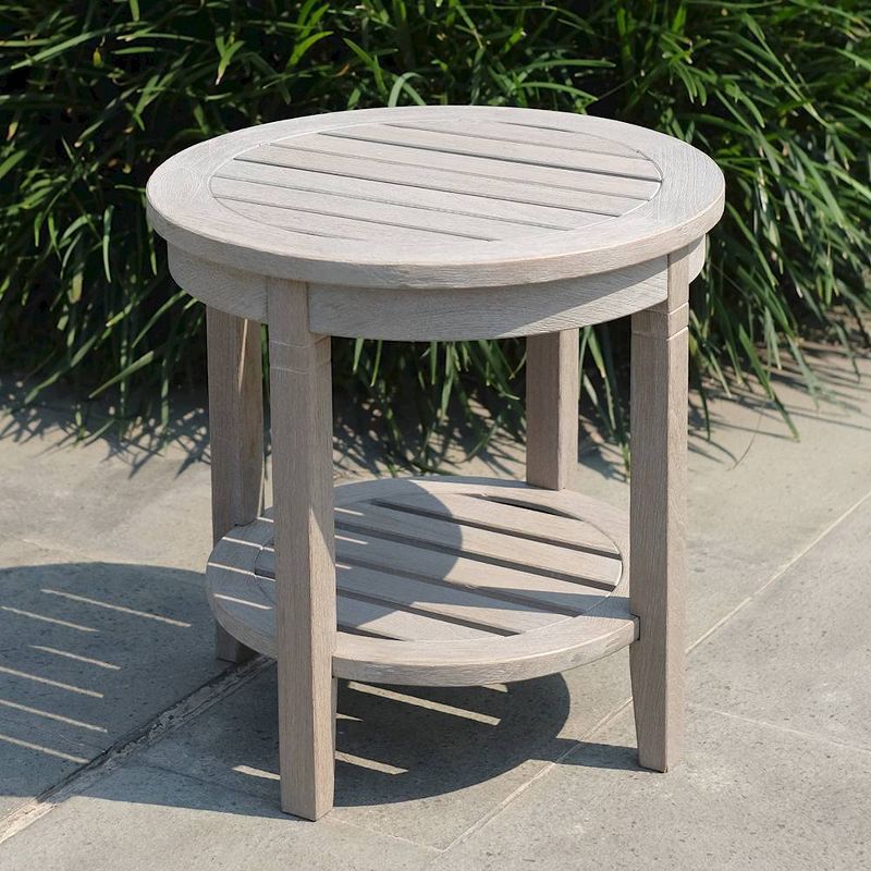 Cambridge Casual Teak Round Sherwood Patio Accent Table , 4 of 10