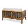 Sapphtopaz Patio Furniture Set Wood Loveseat Conversation Sofa Set with Cushions and Coffee Table Outdoor Chairs for Garden, Terrace - 4 of 4